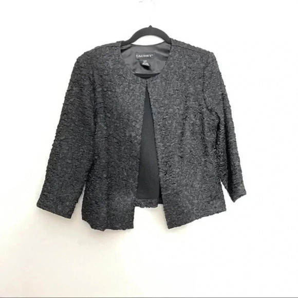 Cachet textured jacket blazer black Large - Picture 1 of 7